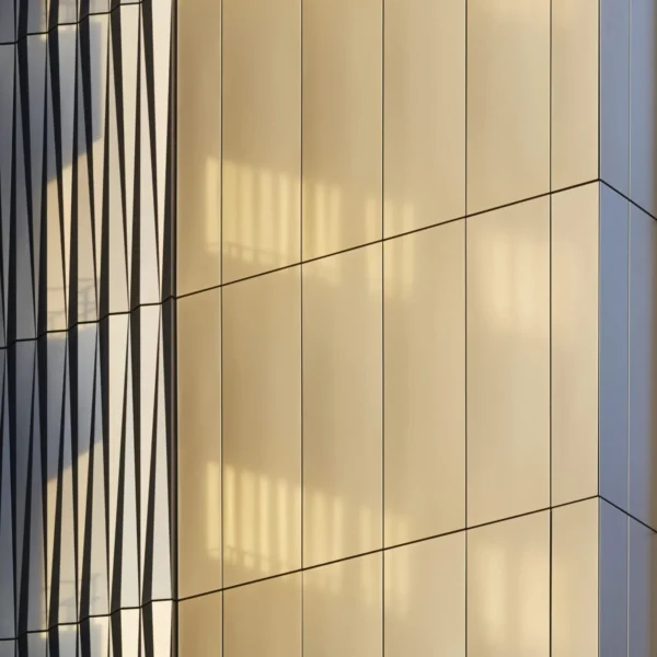 Golden glossy exterior wall ACP aluminum plate