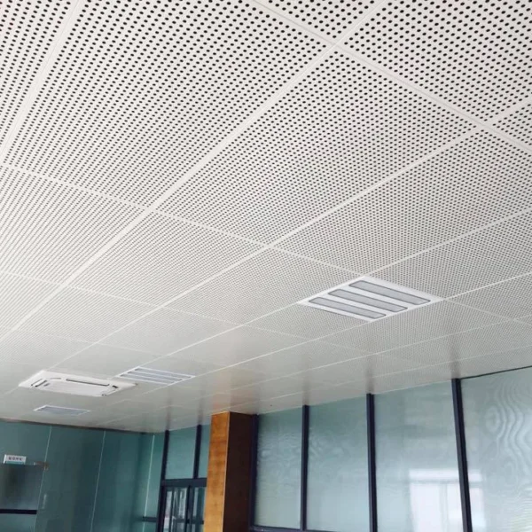 Metal microporous ceiling tiles