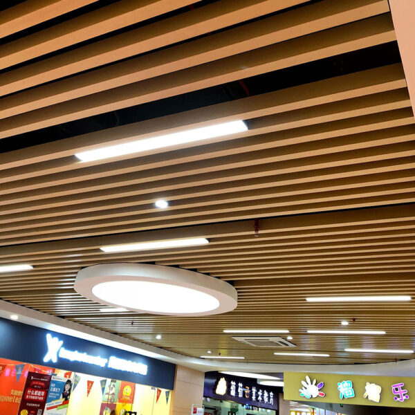 Aluminum baffle ceiling for shopping mall