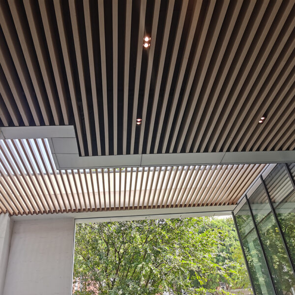 Aluminum baffle ceiling for shopping mall