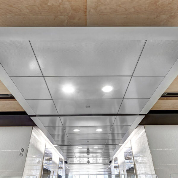 Indoor aluminum ceiling for walkways